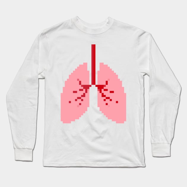 Lungs Pixel Art Long Sleeve T-Shirt by christinegames